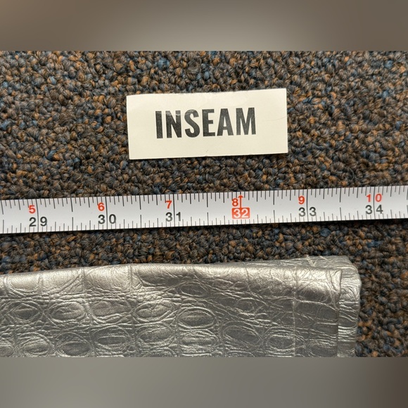 Naked Wardrobe Silver Crocodile Faux Leather Bootcut Pants Size Small - Picture 9 of 11